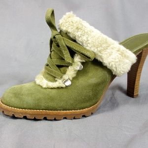 Gianni Bini Green High Heel Mules Clogs
